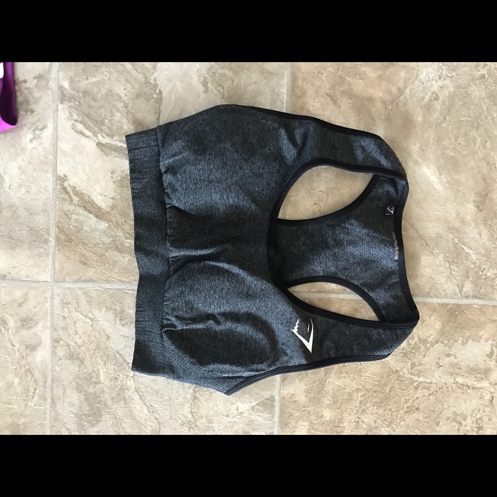 Gymshark Vital Seamless Black Marl Sports Bra, S
